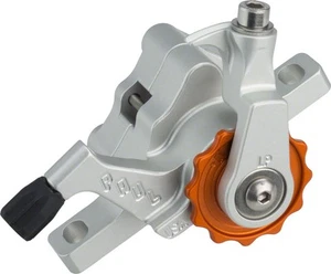 Paul Component Engineering Klamper Disc Caliper, Long Pull, Silver with Orange - Picture 1 of 1