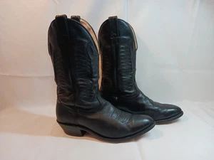 Botas Boulet Para Hombre 10E Cuero Vaquero Negro Bordado Rodeo Hipster Canadá - Imagen 1 de 22