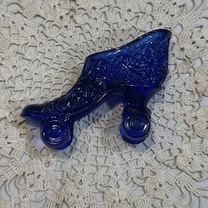 Cobalt Blue Art Glass Women's Roller Skate Slipper - 4.5"(L) x 2.75"(H) - Picture 1 of 13