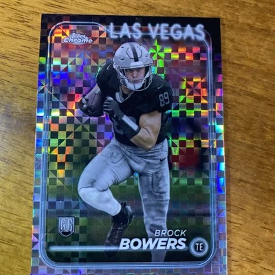 Brock Bowers Rookie Topps Chrome Checkerboard 2024 Topps Chrome Football - image 1 of 4