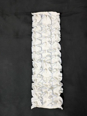 Vintage 80s Ruffled Tuxedo Shirt Button-On 70s Retro Wedding Prom Dickie Blue - Image 1 of 4