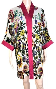 Chico's Burnout Kimono Jacket Small Medium Special Edition New Tags Velvet Silk - Picture 1 of 12