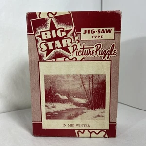 Vintage - Jig Saw Jigsaw Puzzle - Big Star - In Mid Winter - Colorful Pieces - Picture 1 of 9