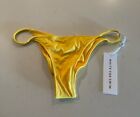 Bikini bas de bikini jaune vif renard blanc taille XL Thira ruché effronté sexy