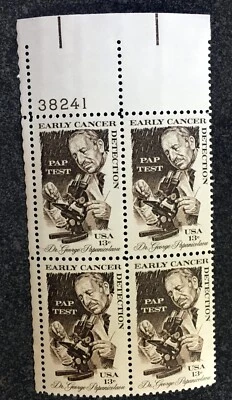 1978USA #1754 13c Early Cancer Detection - Plate Block of 4  Mint NH  pap test - Image 1 of 2