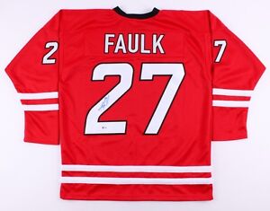 Justin Faulk Signed Hurricanes Jersey (Beckett) 37th Overall Pick 2010 NHL Draft