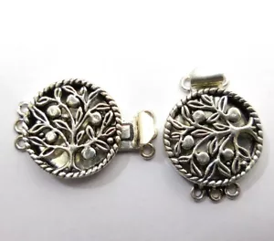 2 PCS 27X20X5MM BOX CLASP 3 STRAND ANTIQUE STERLING SILVER PLATED 384 LFU-119 - Picture 1 of 3