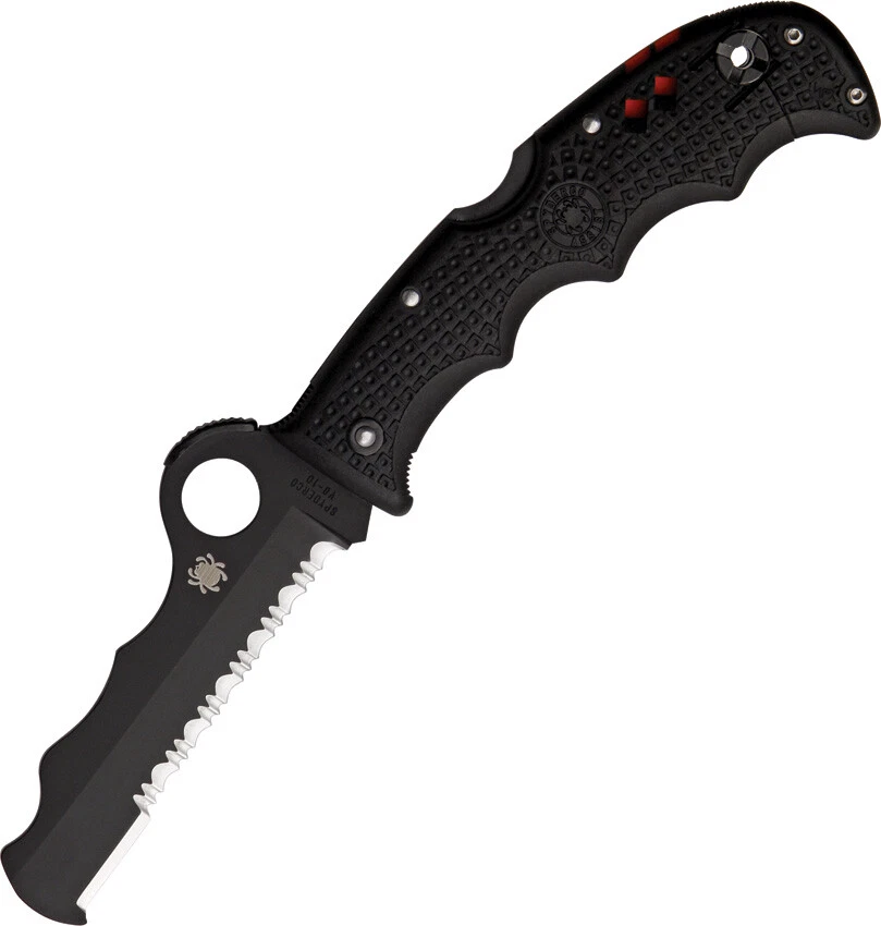 Spyderco Assist Lockback Black Folding Serrated Blade FRN Handle Knife 79PSBBK - Image 1 of 1