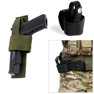 Conceal Carry Adjustable Pistol Holster With Hook Loop Botton Snap Closure - Picture 1 of 15