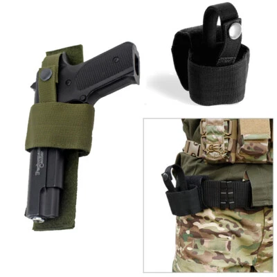 Conceal Carry Adjustable Pistol Holster With Hook Loop Botton Snap Closure - Image 1 of 4