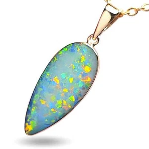 Intelligence' Australian Opal Anhänger Schmuck 5,7ct 14k Gold Gemme K62 - Bild 1 von 7