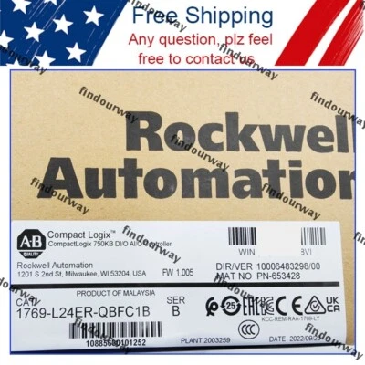 NEW Factory Sealed NEW PLC 1769-L24ER-QBFC1B CompactLogix 750KB Controller