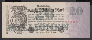 Germany 20 M. Mark 1923 AU- P. 97, Banknotes, Uncirculated - Picture 1 of 2