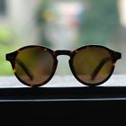 Vintage Round Brown polarized sunglasses mens tortoise round glasses brown lens