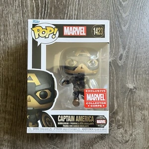 Funko Pop Capitán América #1423 Marvel Collector Corps con prendedor de coleccionista - Imagen 1 de 6