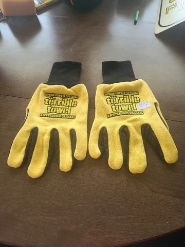 Nice Myron Copes Official Terrible Towel Gloves. Pittsburgh Steelers Cover