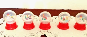 Mini Winter Snow Globes Babybel's Skiing Skating Snowman Sledding Collection - Picture 1 of 9