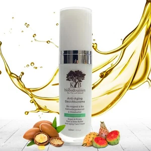 Anti Aging Gesichtscreme mit Kaktusfeigenkernöl und Arganöl. 2 mal 50 ml - Bild 1 von 5