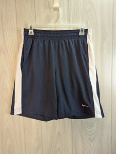 VINTAGE Nike Mens Shorts Medium Blue Fit Dry Swoosh Logo Running Work Out Pocket - Picture 1 of 5