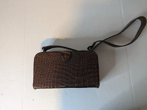 Bienen David Brown Crocodile Style Bag - Picture 1 of 5