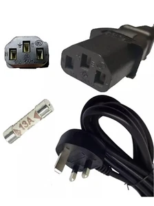 Power Cable UK Plug BS1363 to IEC C13 Kettle Lead Main Cord 13A 250V Laptop 1.2m - Picture 1 of 3