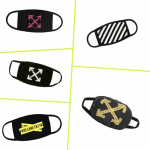 Off-White Modedesigner Baumwolle Halb Gesichtsmasken Tuch Waschbar Mundbedeckung - Bild 1 von 27
