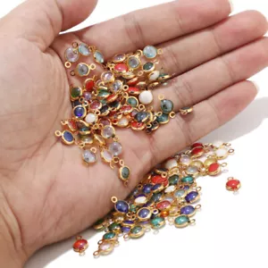 30 Stck. Gold Edelstahl Glas Kristall Verbinder Edelstein Charm Perle zum Selbermachen - Bild 1 von 4