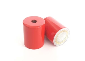 D0.795" x 0.99" thick with M6 threaded hole, Alnico Pot Magnet, Red Painted - Picture 1 of 1