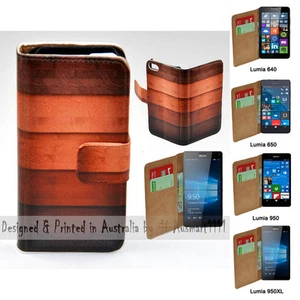 Para la serie Nokia - Funda protectora tipo billetera para teléfono móvil con patrón de madera impreso - Imagen 1 de 3