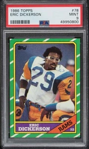 1986 Topps FB Card # 78 Eric Dickerson Los Angeles Rams HOF PSA 9 MINT - Picture 1 of 2