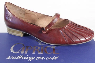 Caprice Zapatilla Zapatos Bailarina Medio Zapatos Cuero Marrón Foto 1 de 4