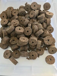 Korkringe 36 gemischte Körnung gummiert #51, 1 1/4" x 1/2" x 1/4" Loch, Ausblasen! - Bild 1 von 2