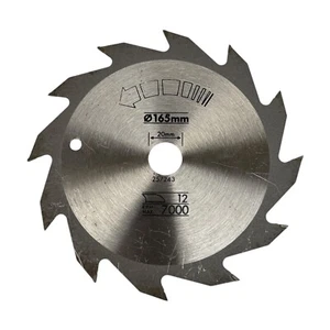 Hoja de sierra circular TCT para madera, tablero, PVC 165mm x 20mm 12T - Imagen 1 de 2
