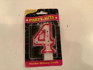 Pheil & Holing Party Time Birthday Candle Number 4 New!!!
