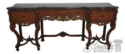 63020EC: Aparador vintage estilo continental con tapa de mármol de nogal Foto 1 de 4