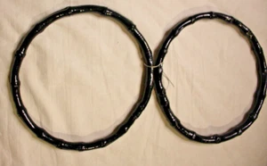 Bambus Geldbörse Griffe schwarz rund Paar ca. 6" neu zum Selbermachen machen Handtasche - Bild 1 von 3