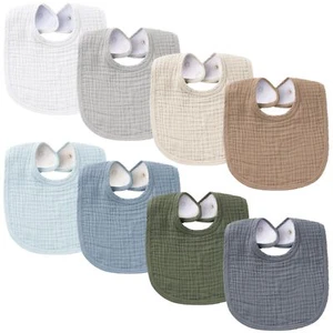 Muslin Baby Bibs 8 Pack Baby Bandana Drool Bibs Cotton for Unisex Boys Girls ... - Picture 1 of 7