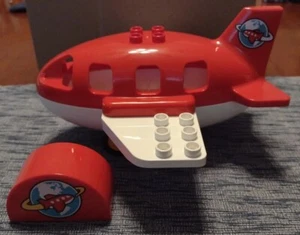 Lego Duplo Plane Passenger AIRPLANE with WHEELS & Around the World Block - Picture 1 of 8