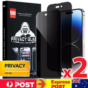 Anti-Spy Privacy Screen Protector For iPhone 16 16e 15 14 13 12 11 Pro Max XR Au - Picture 1 of 11