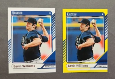 Gavin Williams - Guardians - 2024 Donruss - Base & Yellow Flood Parallel - #45 - Image 1 of 2