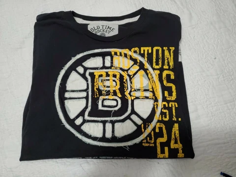 BOSTON BRUINS Old Time Hockey Causeway Collection Embrodiered L/S Shirt SZ L Cover