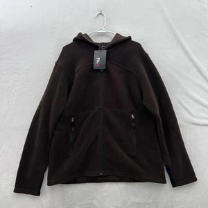 RLX Ralph Lauren Hoodie Mens L Brown Full ZIp Sweatshirt Fleece Lightweight - Picture 1 of 10