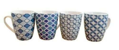 Set of 4 Mugs 11oz Ceramic Individual Gift Box Tea Coffee Drinking Cup Kitchen