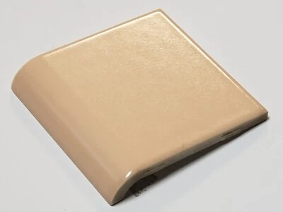 Vtg. 1 pc. Ceramic MUDCAP Edge Tile - Peach Matte Satin 4 1/4" Sq. NEW NOS - Image 1 of 3