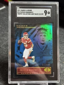Patrick Mahomes II - 2021 Panini Illusions Trophy Collection - /199 Blue SGC 9 - Bild 1 von 2