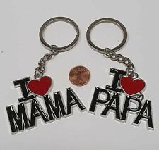 Schlüsselanhänger I LOVE PAPA MAMA Herz rot Liebe Fashion Jewelry Schlüsselring 