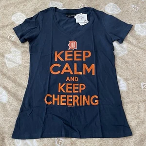 Women’s 5th & Ocean by New Era Detroit Tigers Keep Calm & Keep Cheering Tee S - Picture 1 of 5