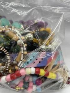 Jewelry Lot for Crafting or Repurposing, Mixed Lot 2 Lbs 12oz Beads Necklaces - Picture 1 of 8