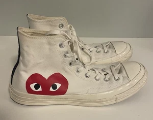 Zapatos Converse Chuck Taylor High x Comme Des Garcons PLAY Blancos Hombres Talla 10M - Imagen 1 de 10