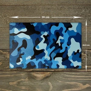 Camouflage Glass Chopping Board - Cutting Board Worktop Saver Blue Large A3 - Picture 1 of 5